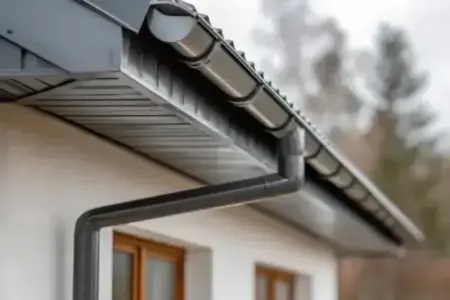 Pose de gouttières en zinc par un couvreur aux Peintures